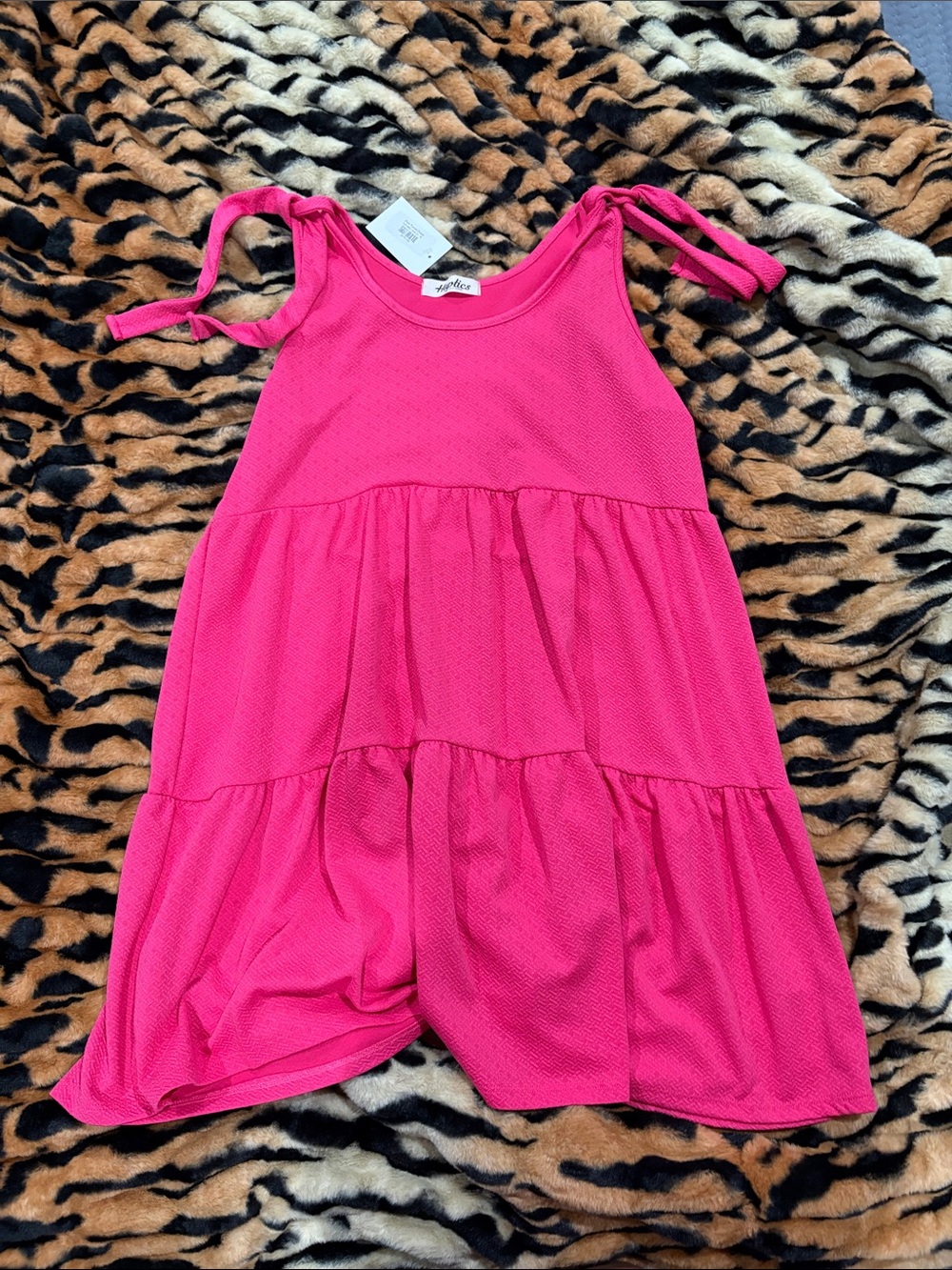 Hot Pink Tie-Shoulder Tiered Sundress j crew
